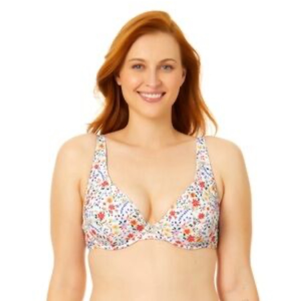 Floral Time and Tru Underwire Bikini Top Size Medium
